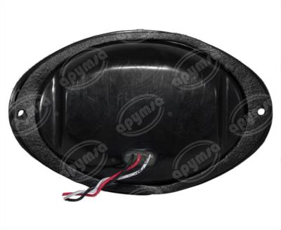 CALAVERA AUTOMOTRIZ MICA ROJA 12V 9 LEDS OVAL TIPO PANAL DE LED AYCO