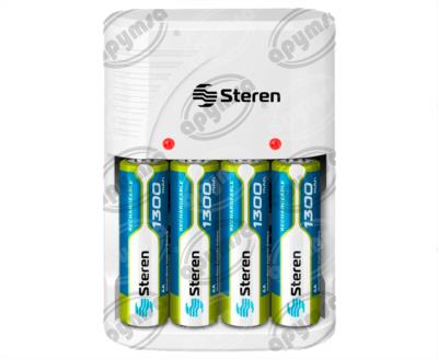 CARGADOR DE PILAS AA/AAA/9V C/4 PILAS AA STEREN BOC-874NA 