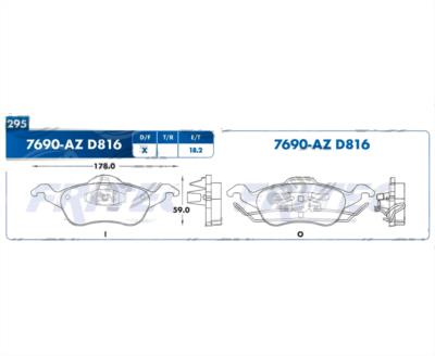BALATA CERAMICA DELANTERA 7690A-D816FMSI FRITEC 8708309901 