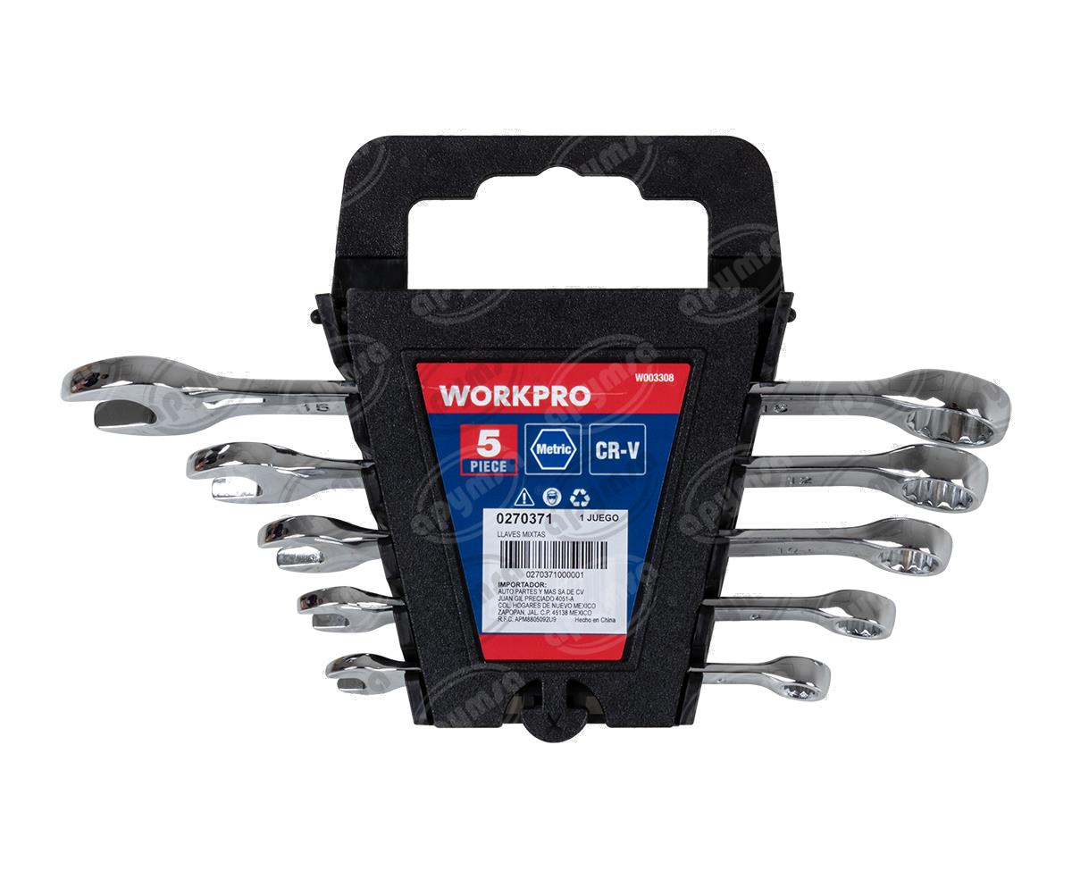 SET DE HERRAMIENTA LLAVES MIXTAS 5 PZS MM WORKPRO W003308WE 
