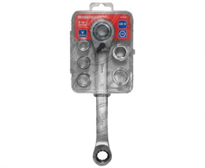 LLAVE COMBINADA CON MATRACA 6 PZAS DE DADOS WORKPRO WP202568 