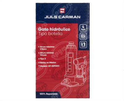 GATO BOTELLA HIDRAULICO DE 4 TONELADAS  JULS CARMAN GTE-4 