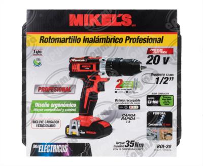 ROTOMARTILLO INALAMBRICO PROFESIONAL DE 20 V MIKELS ROI-20 