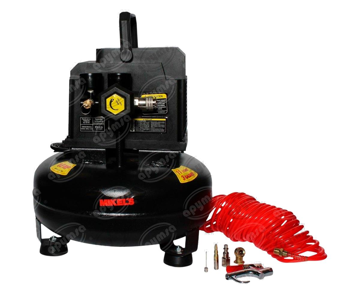 COMPRESOR DE AIRE 1/2 HP, TIPO HAMBURGUESA (11LTS) LIBRE ACEITE MIKELS CA-1/2 HP 