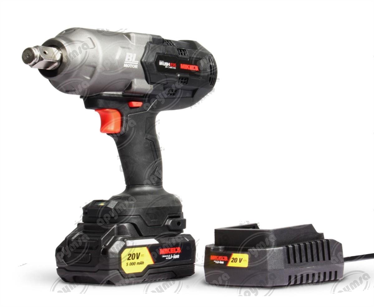 PISTOLA DE IMPACTO INALAMBRICA INDUSTRIAL PI-1250 N.M. 20 V 3/4" MIKELS PI-1250 