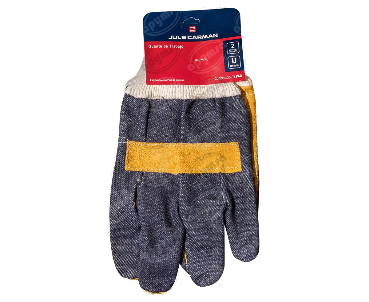 GUANTES CARNAZA COMBINADOS CON MEZCLILLA Y POLIESTER TIPO PAYASO  JULS CARMAN GCL-2 