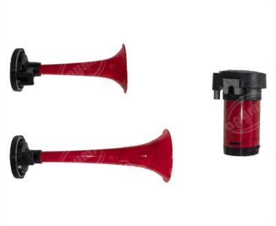 BOCINA AIRE 12V 1 TONOS TIPO CORNETA C/COMPRESOR C/BOTON IMPORTADO GB1066 