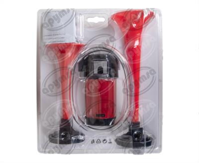 BOCINA AIRE 12V 1 TONOS TIPO CORNETA C/COMPRESOR C/BOTON IMPORTADO GB1066 