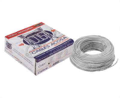 CABLE INSTALACION BLANCO # 10 100M PLASTICO ROLLO ACOSA 10-100 