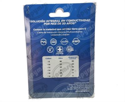 CABLE INSTALACION ROJO # 12 10M MTS BLISTER ACOSA 12-10R 