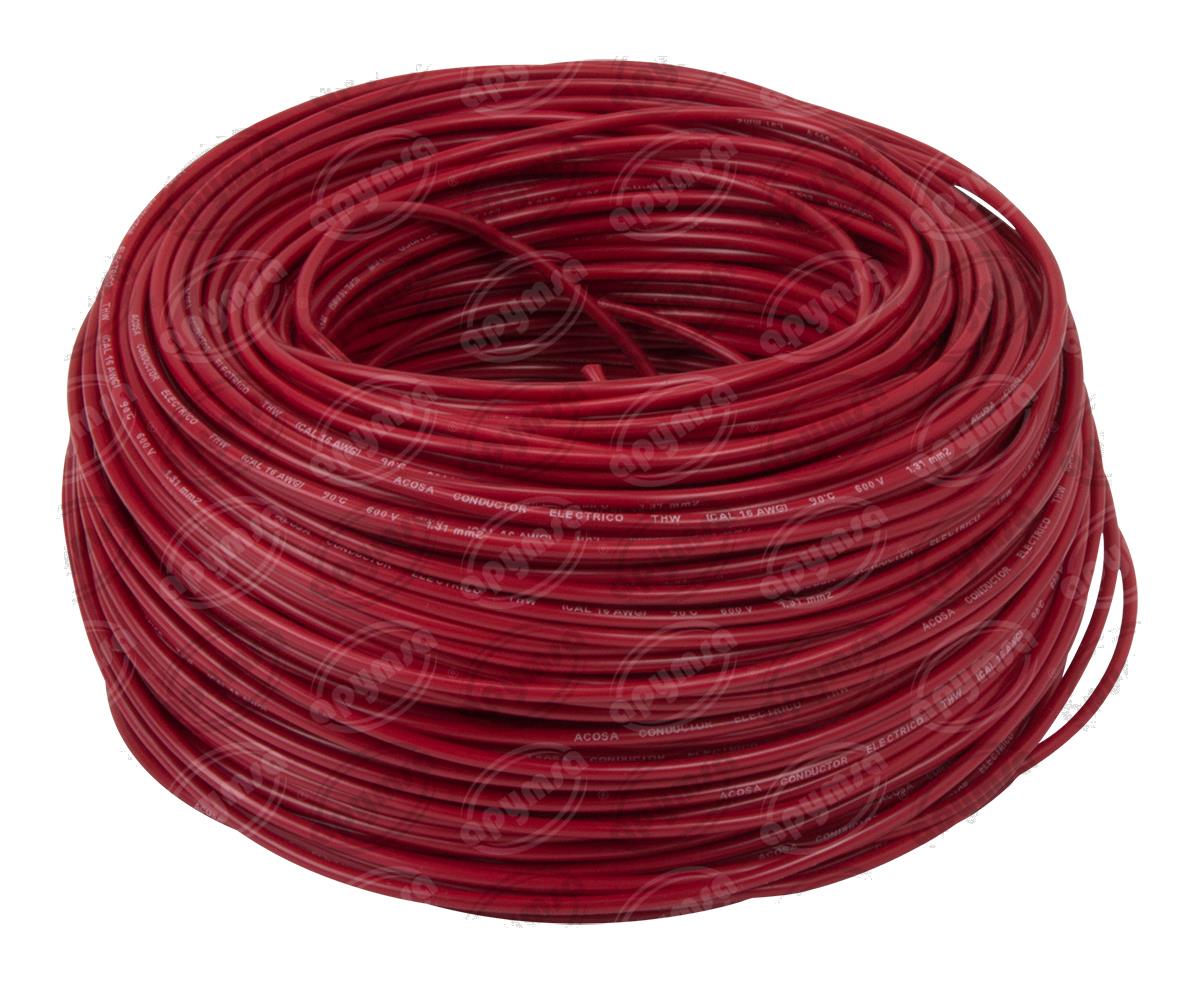 CABLE INSTALACION ROJO # 16 100M PLASTICO ROLLO ACOSA 16-100 