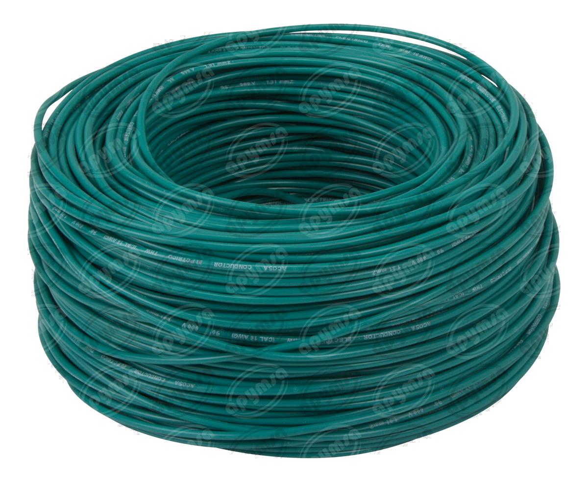 CABLE INSTALACION VERDE # 16 100M PLASTICO ROLLO ACOSA 16-100 