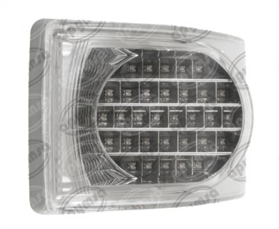 CALAVERA AUTOMOTRIZ MICA TRANSPARENTE TRASERA BLANCO 12V 32 LEDS TIPO HELLA MINIBIS AYCO TRAKTOLAMP 8332C 