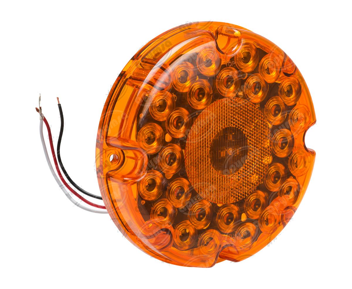 CALAVERA AUTOMOTRIZ AMBAR DERECHA/IZQUIERDA 12V 28 LEDS 7" SELLADA CALAFIA LUCIDITY 0991405 