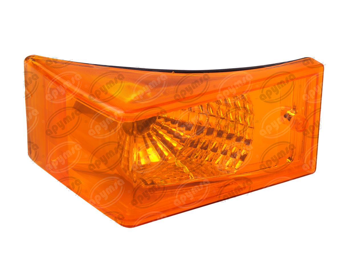 CALAVERA AUTOMOTRIZ MICA AMBAR PRISMÁTICA TIPO ESCUADRA AUTOBUS CAMION AYCO NACIONAL 5050 