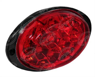 CALAVERA AUTOMOTRIZ MICA ROJA 12V 9 LEDS OVAL TIPO PANAL DE LED AYCO ZAFIRO NACIONAL 1038-2 