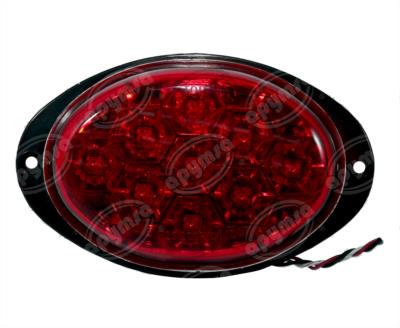 CALAVERA AUTOMOTRIZ MICA ROJA 12V 9 LEDS OVAL TIPO PANAL DE LED AYCO ZAFIRO NACIONAL 1038-2 