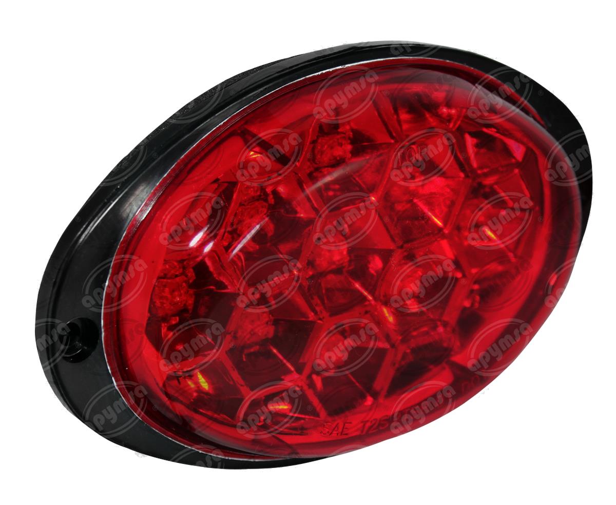 CALAVERA AUTOMOTRIZ MICA ROJA 12V 9 LEDS OVAL TIPO PANAL DE LED AYCO ZAFIRO NACIONAL 1038-2 