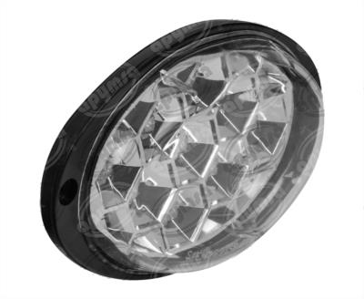 CALAVERA AUTOMOTRIZ MICA TRANSPARENTE 12V 9 LEDS OVAL TIPO PANAL DE LED AYCO ZAFIRO PLASTICOS RECORD 1038-2 