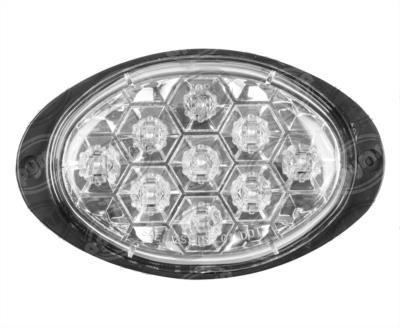 CALAVERA AUTOMOTRIZ MICA TRANSPARENTE 12V 9 LEDS OVAL TIPO PANAL DE LED AYCO ZAFIRO PLASTICOS RECORD 1038-2 
