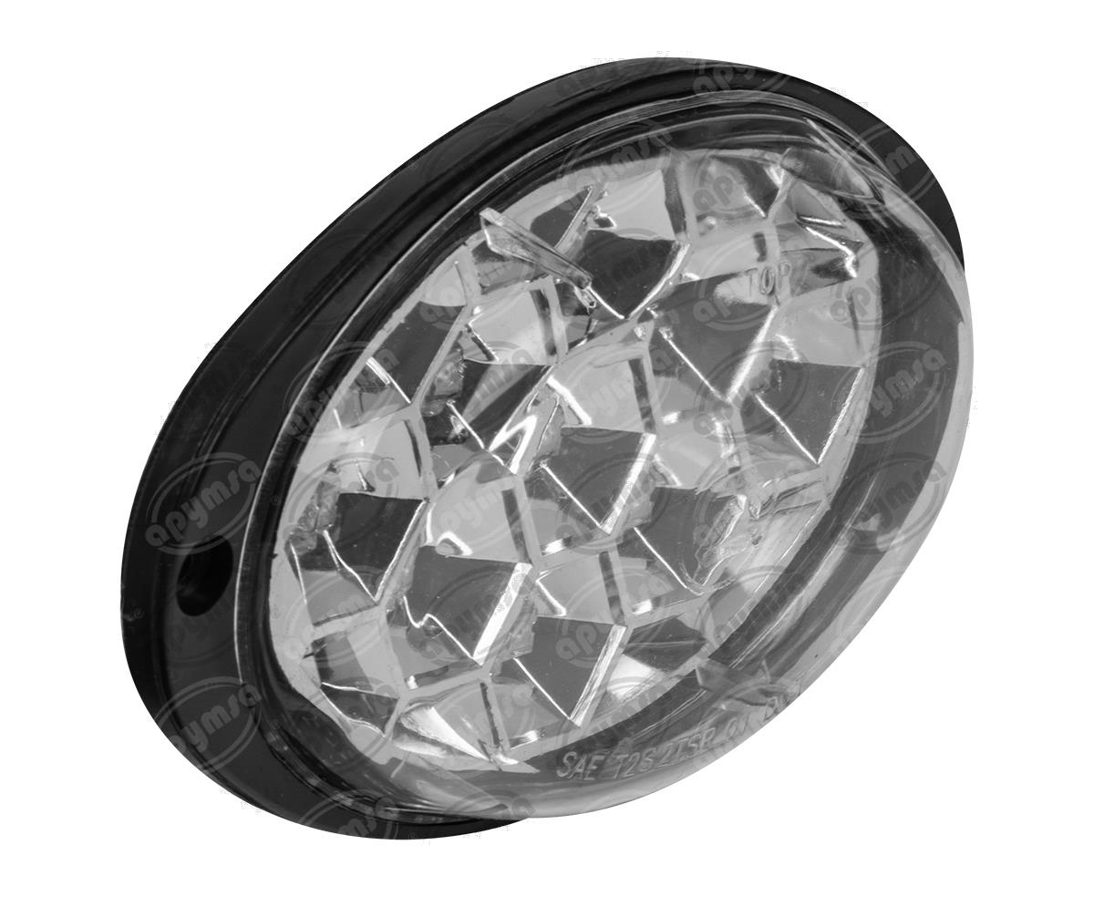 CALAVERA AUTOMOTRIZ MICA TRANSPARENTE 12V 9 LEDS OVAL TIPO PANAL DE LED AYCO ZAFIRO PLASTICOS RECORD 1038-2 