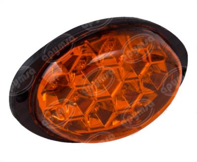 CALAVERA AUTOMOTRIZ MICA AMBAR 12V 9 LEDS OVAL TIPO PANAL DE LED AYCO ZAFIRO PLASTICOS RECORD 1038-2 