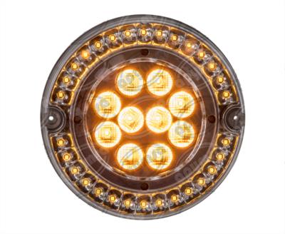 CALAVERA AUTOMOTRIZ MICA TRANSPARENTE AMBAR 12V 40 LEDS 6" BUSSCAR  94971 CA 