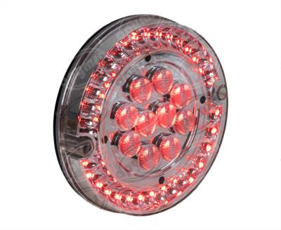 CALAVERA AUTOMOTRIZ MICA TRANSPARENTE ROJO 12V 40 LEDS 6" BUSSCAR  94971 CR 