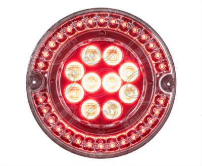 CALAVERA AUTOMOTRIZ MICA TRANSPARENTE ROJO 12V 40 LEDS 6" BUSSCAR  94971 CR 