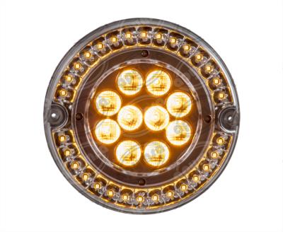 CALAVERA AUTOMOTRIZ MICA TRANSPARENTE AMBAR 24V 40 LEDS 6" BUSSCAR  94971 CA 