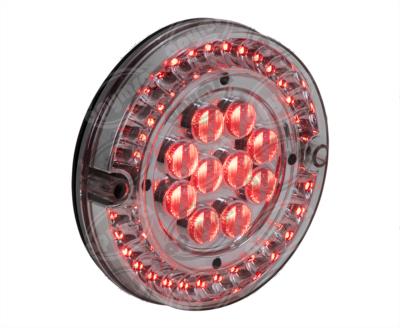 CALAVERA AUTOMOTRIZ MICA TRANSPARENTE ROJO 24V 40 LEDS 6" BUSSCAR  94971 CR 