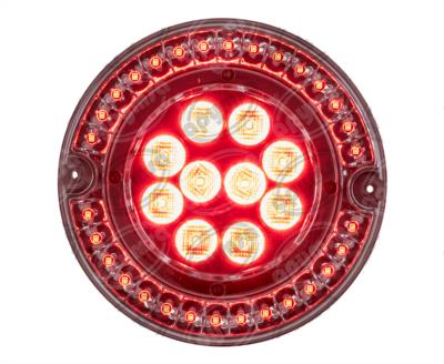 CALAVERA AUTOMOTRIZ MICA TRANSPARENTE ROJO 24V 40 LEDS 6" BUSSCAR  94971 CR 