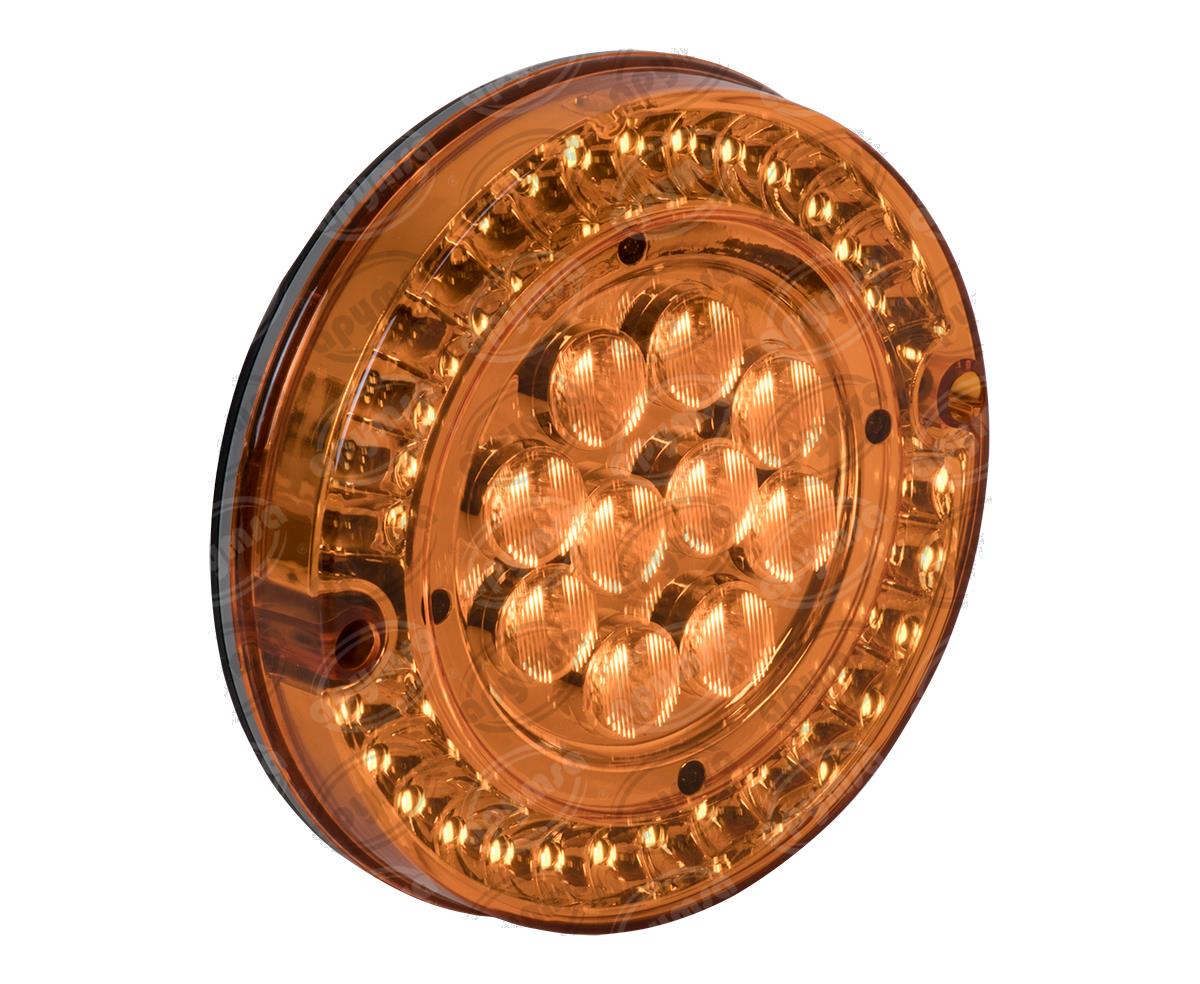 CALAVERA AUTOMOTRIZ MICA AMBAR AMBAR 12V 40 LEDS 6" BUSSCAR  94971 AA 