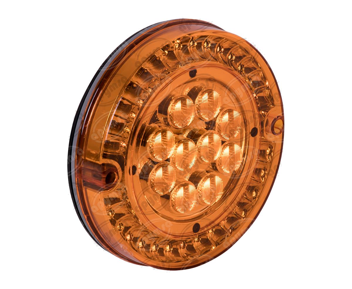 CALAVERA AUTOMOTRIZ MICA AMBAR AMBAR 24V 40 LEDS 6" BUSSCAR  94971 AA 