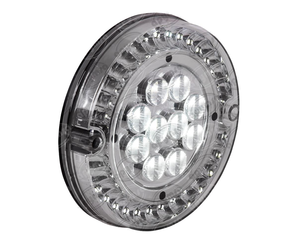 CALAVERA AUTOMOTRIZ MICA TRANSPARENTE BLANCO 24V 40 LEDS 6" BUSSCAR  94971 CW 