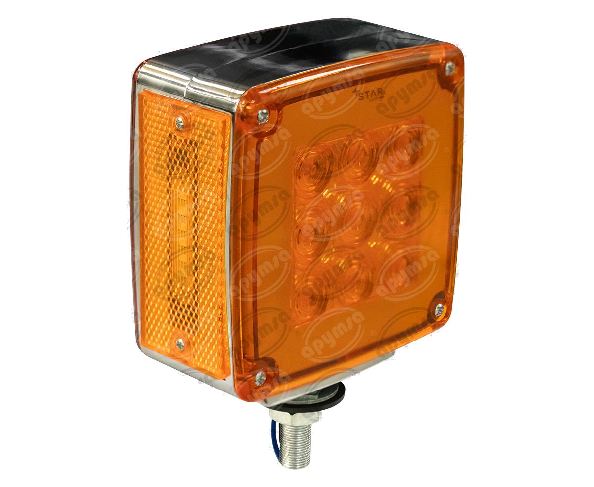 PLAFON LEDS ROJO/AMBAR IZQUIERDA 4.9" 72 LEDS 12-24V LUZ DIRECCIONAL CUADRADA QBH STAR 1780003 