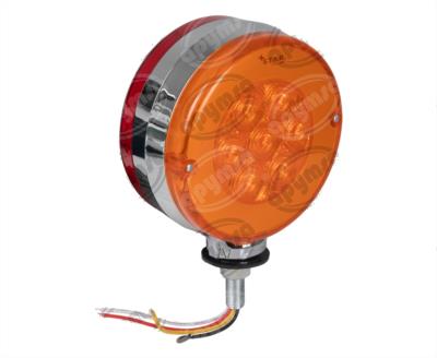 PLAFON LEDS ROJO/AMBAR DERECHO E IZQUIERDO 4.7" 7 LEDS 12-24V LUZ DIRECCIONAL REDONDA QBH STAR 1780004 