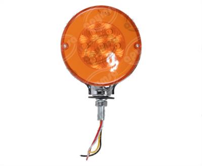 PLAFON LEDS ROJO/AMBAR DERECHO E IZQUIERDO 4.7" 7 LEDS 12-24V LUZ DIRECCIONAL REDONDA QBH STAR 1780004 