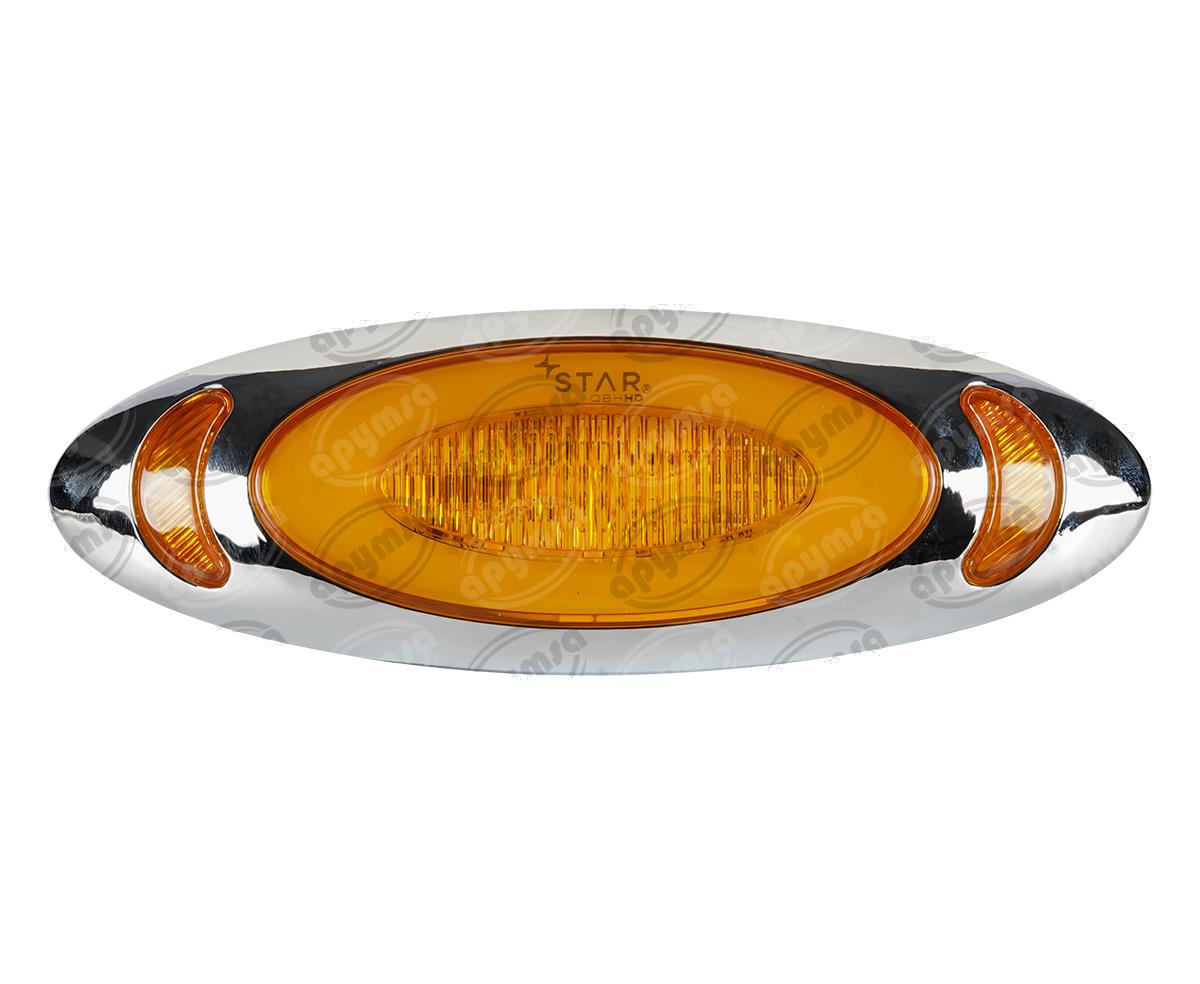 PLAFON LEDS AMBAR POSICION LATERAL 12V OVALADA GEL QBH STAR 1780005 