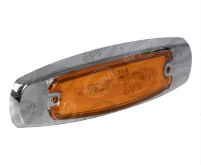 PLAFON LEDS AMBAR POSICION LATERAL 12-24V BISEL CROMADO GEL QBH STAR 1780007 