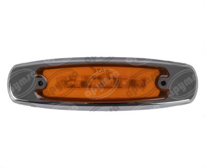 PLAFON LEDS AMBAR POSICION LATERAL 12-24V BISEL CROMADO GEL QBH STAR 1780007 