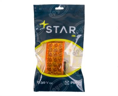 PLAFON LEDS AMBAR POSICION LATERAL 2.2" 21 LEDS 12-24V QBH STAR 1780008 