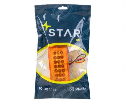 PLAFON LEDS AMBAR POSICION LATERAL 2.2" 21 LEDS 12-24V GEL + FLASH QBH STAR 1780009 