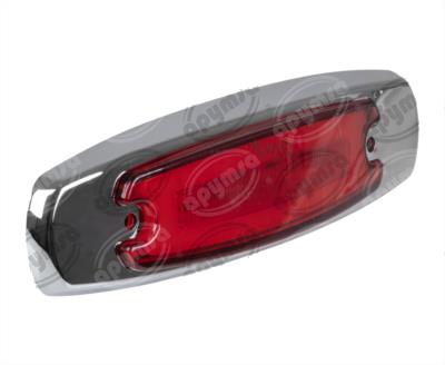 PLAFON LEDS ROJO POSICION LATERAL 12-24V GEL BISEL CROMADO QBH STAR 1780011 
