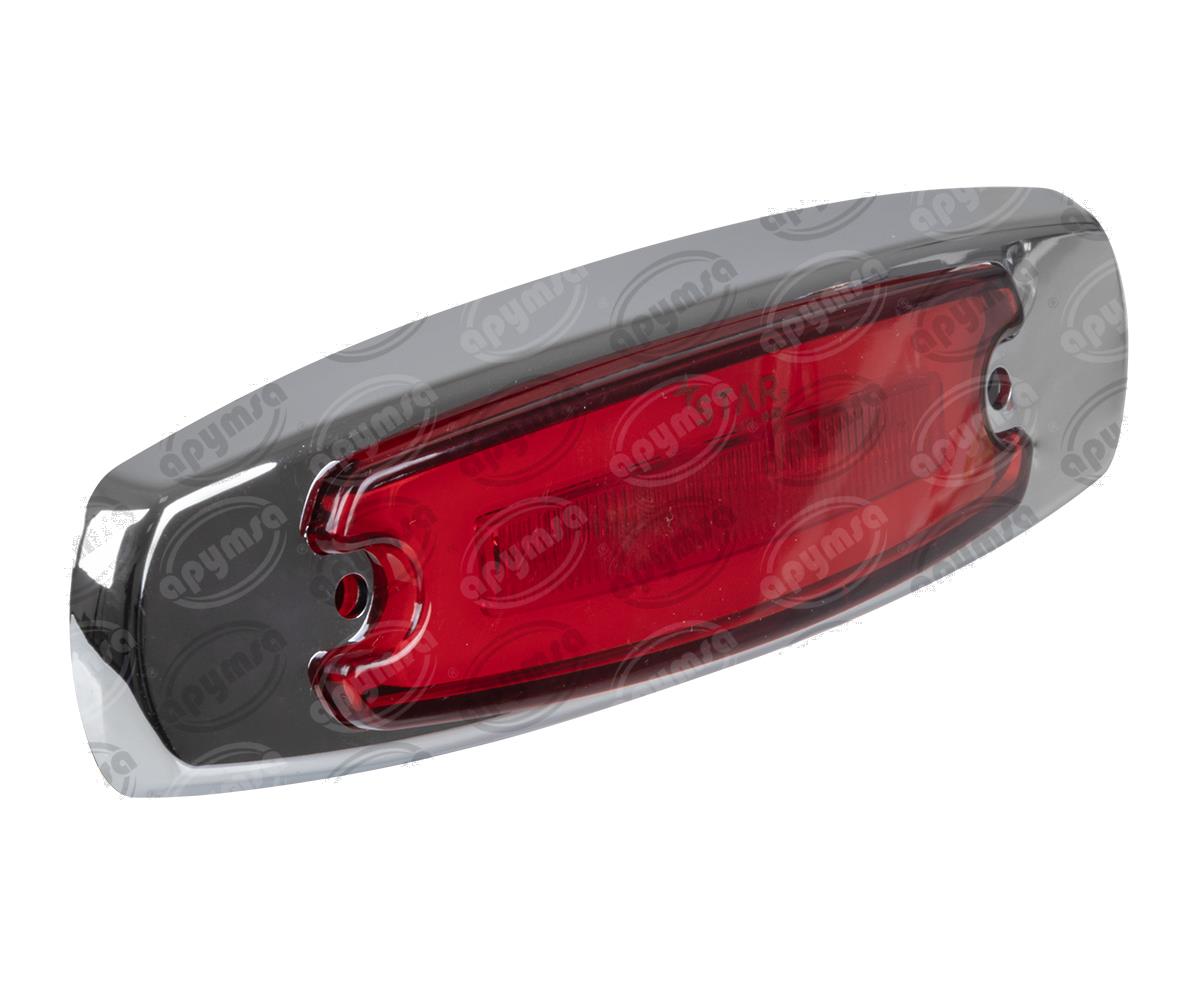 PLAFON LEDS ROJO POSICION LATERAL 12-24V GEL BISEL CROMADO QBH STAR 1780011 
