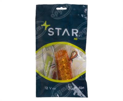 PLAFON LEDS AMBAR POSICION LATERAL 12V BISEL CROMADO QBH STAR 1780014 