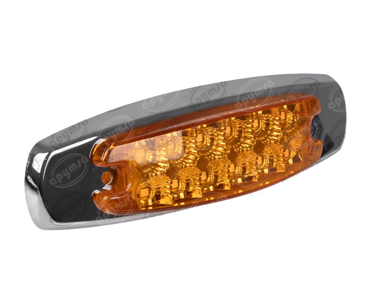 PLAFON LEDS AMBAR POSICION LATERAL 12V BISEL CROMADO QBH STAR 1780014 