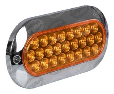PLAFON BLINDADO AMBAR TRASERO 12-24V OVALADO ATORNILLABLE 25 LEDS QBH STAR 1780018 