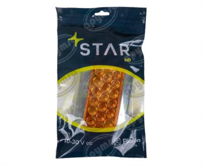 PLAFON LEDS AMBAR TRASERO 12-24V OVALADO ATORNILLABLE 25 LEDS QBH STAR 1780018 