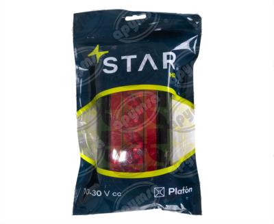 PLAFON LEDS ROJO TRASERO 3.4" 30 LEDS 12-24V OVALADO GEL QBH STAR 1780020 
